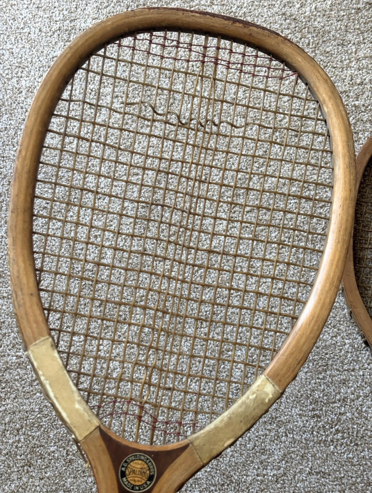 Pair of antique tennis rackets