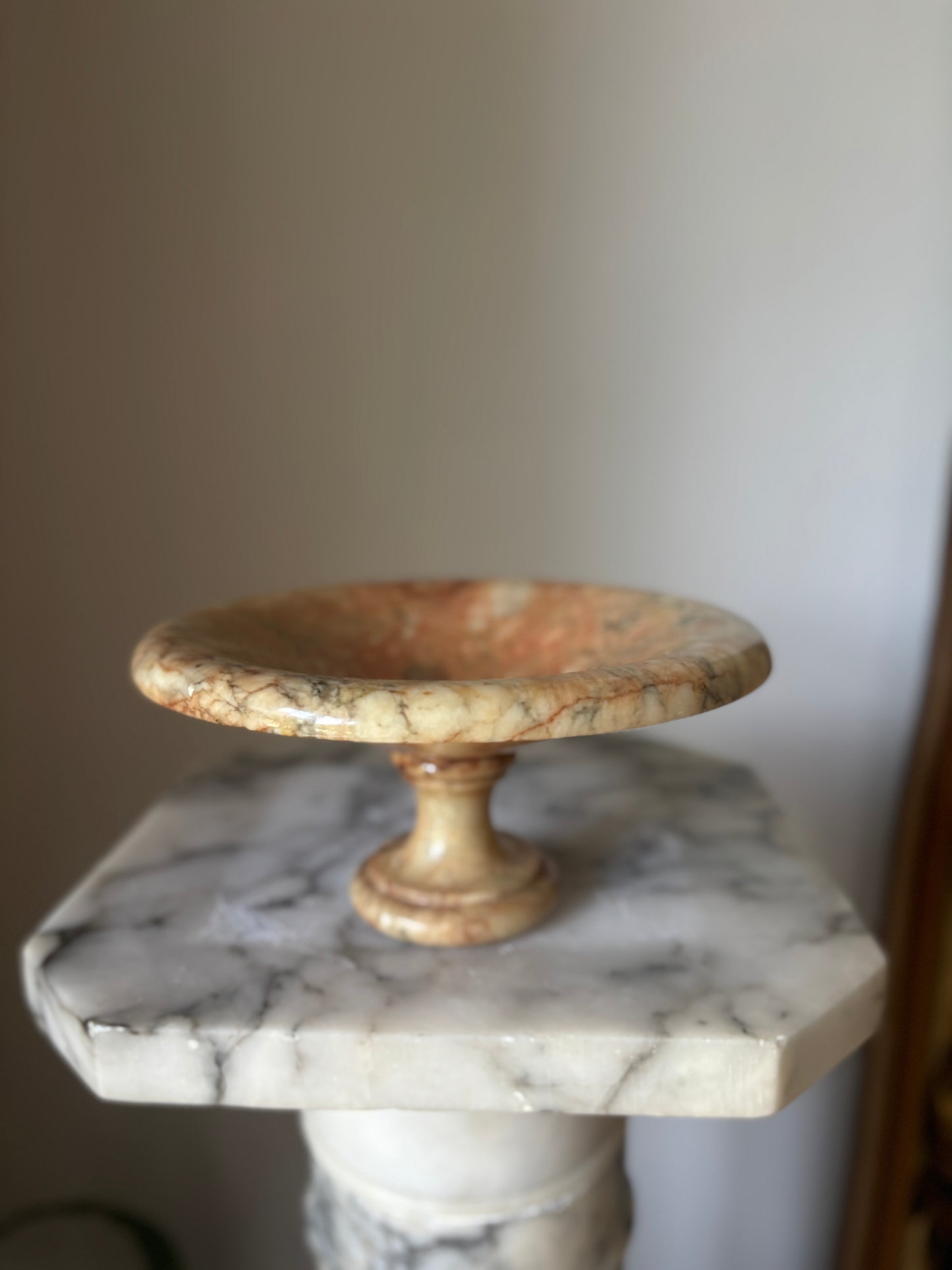 Vintage alabaster compote