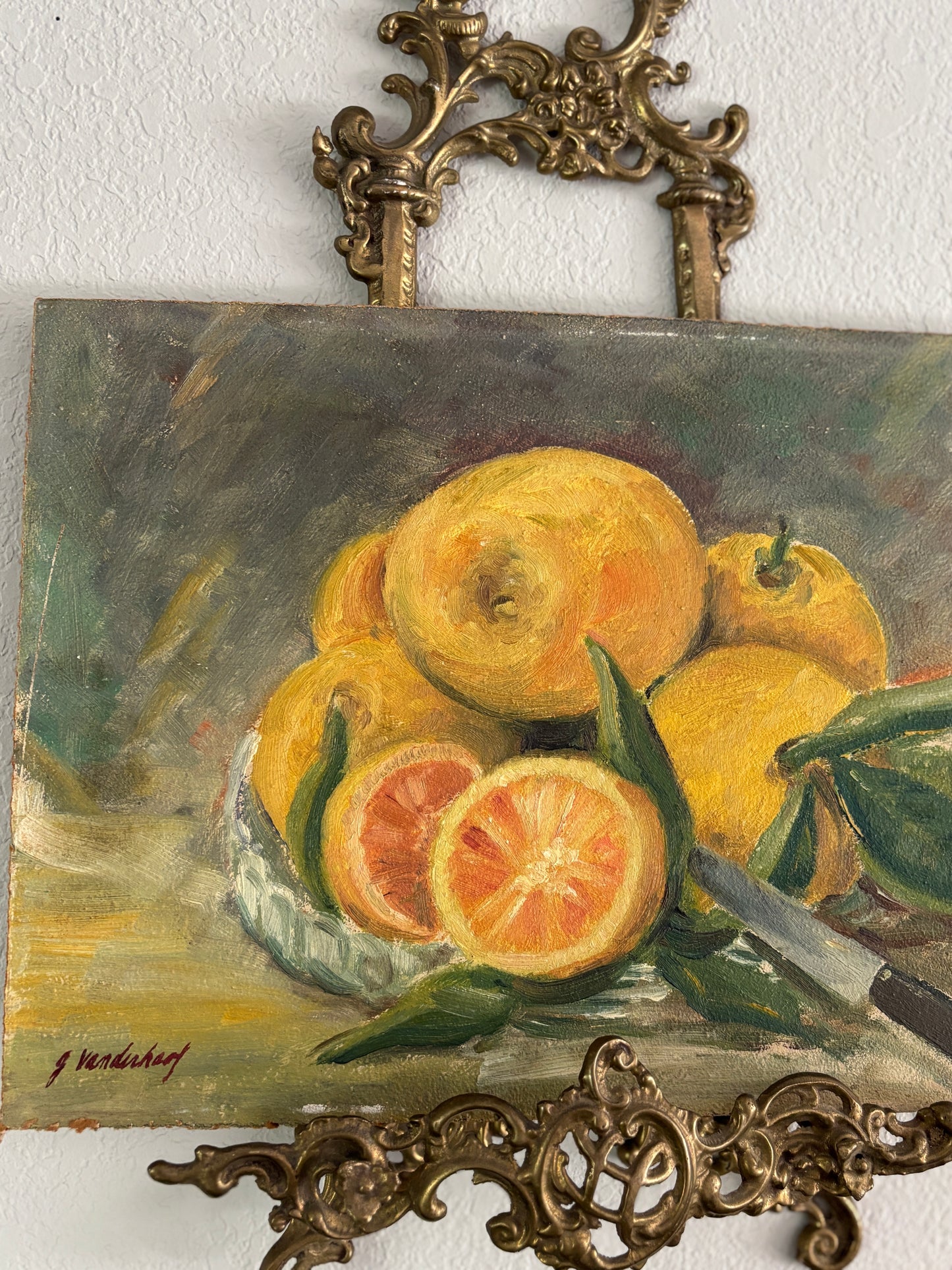 Vintage oil on board
