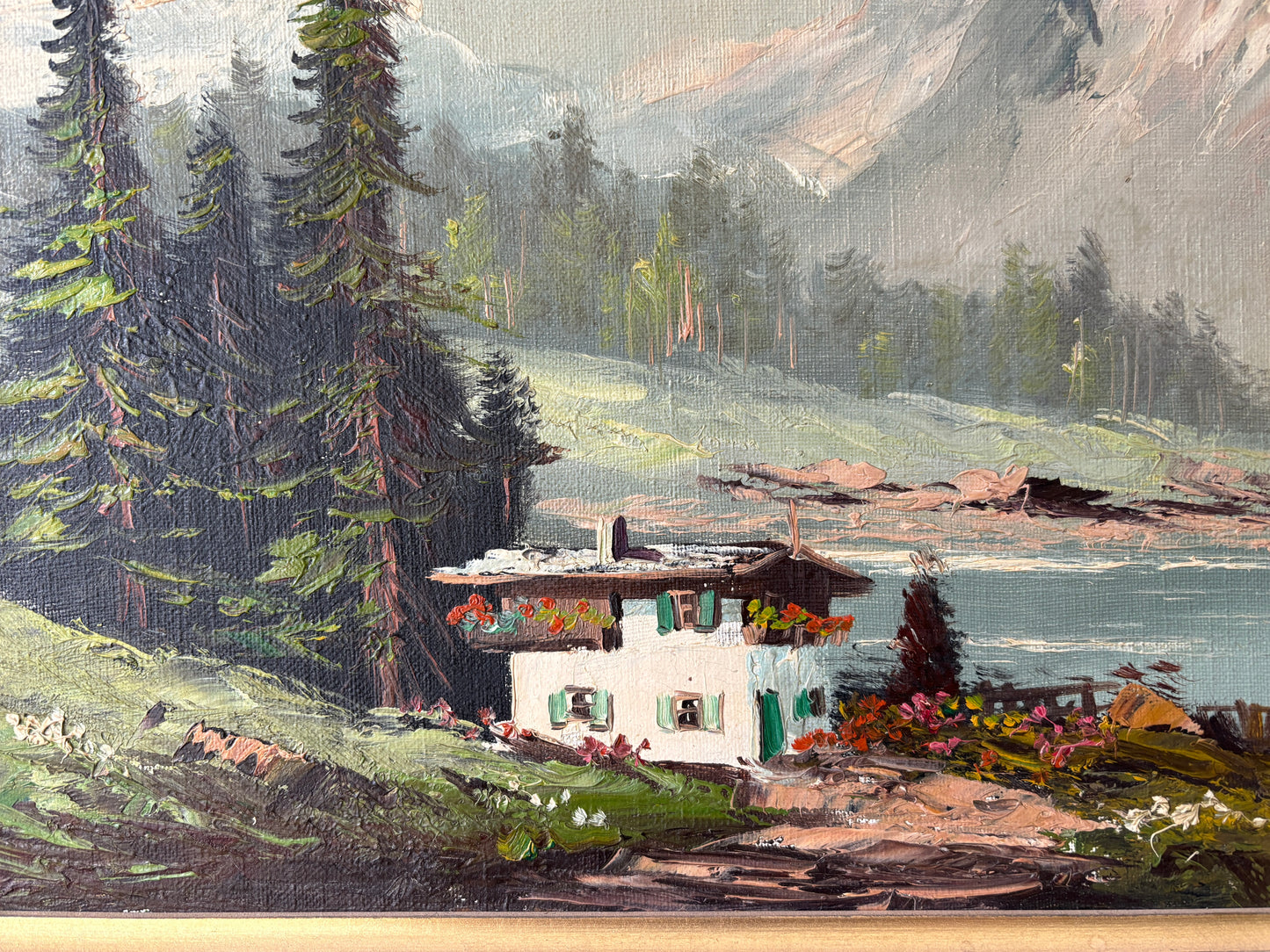 Vintage oil on canvas board