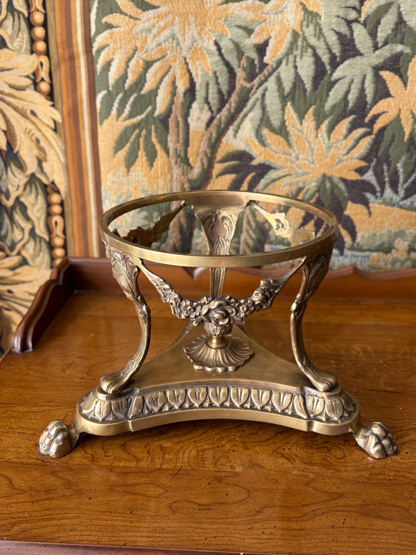 Brass and crystal compote