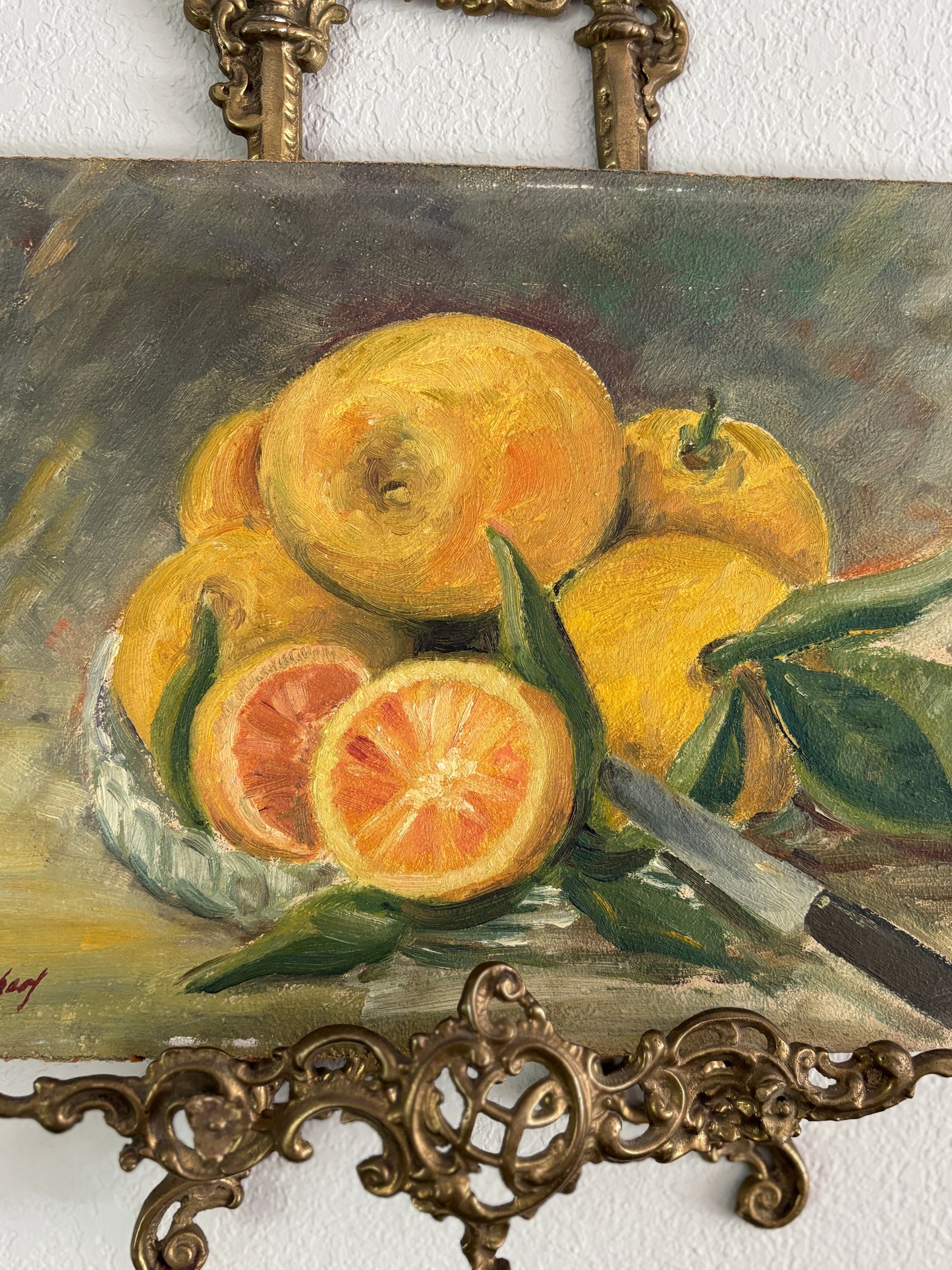 Vintage oil on board