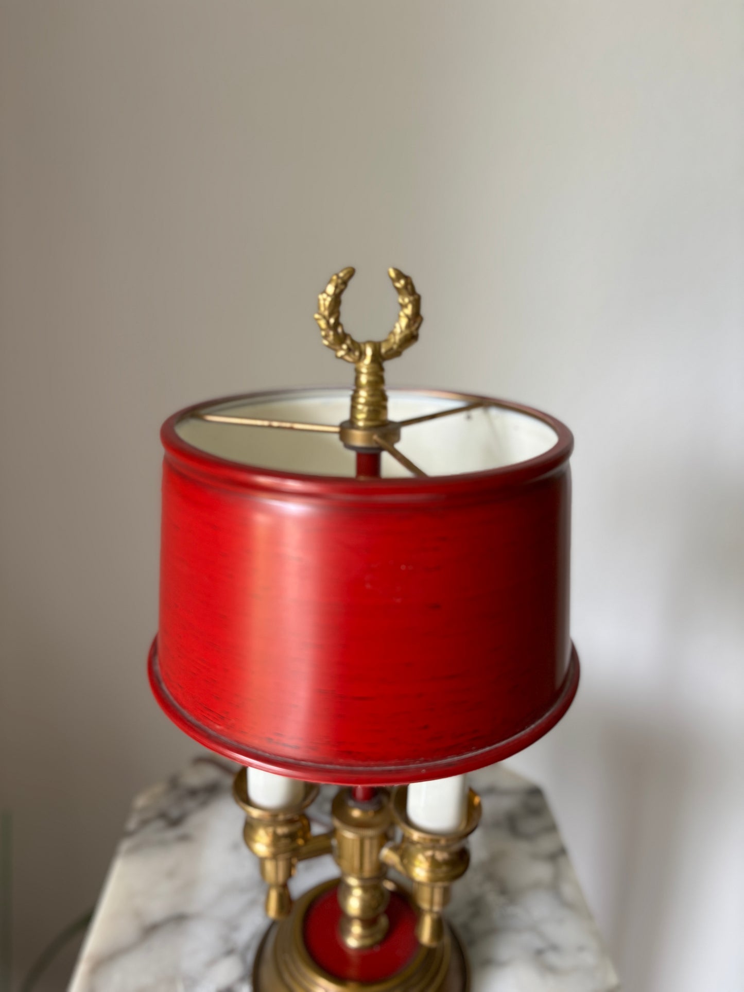 Vintage brass bouillotte lamp