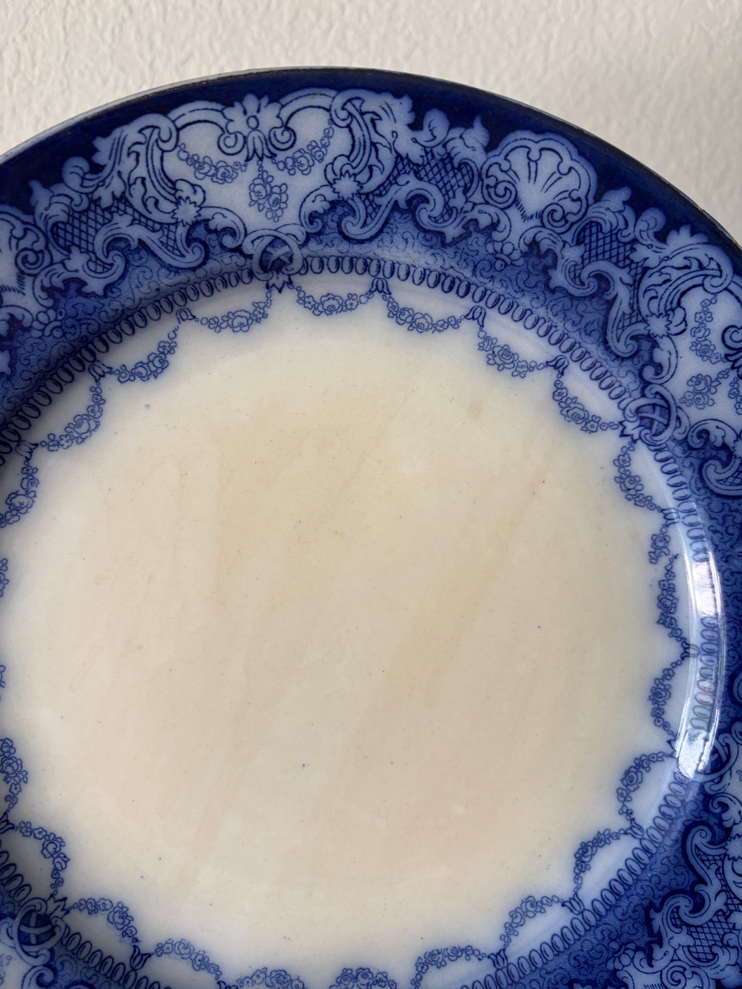 Antique flow blue ironstone plate