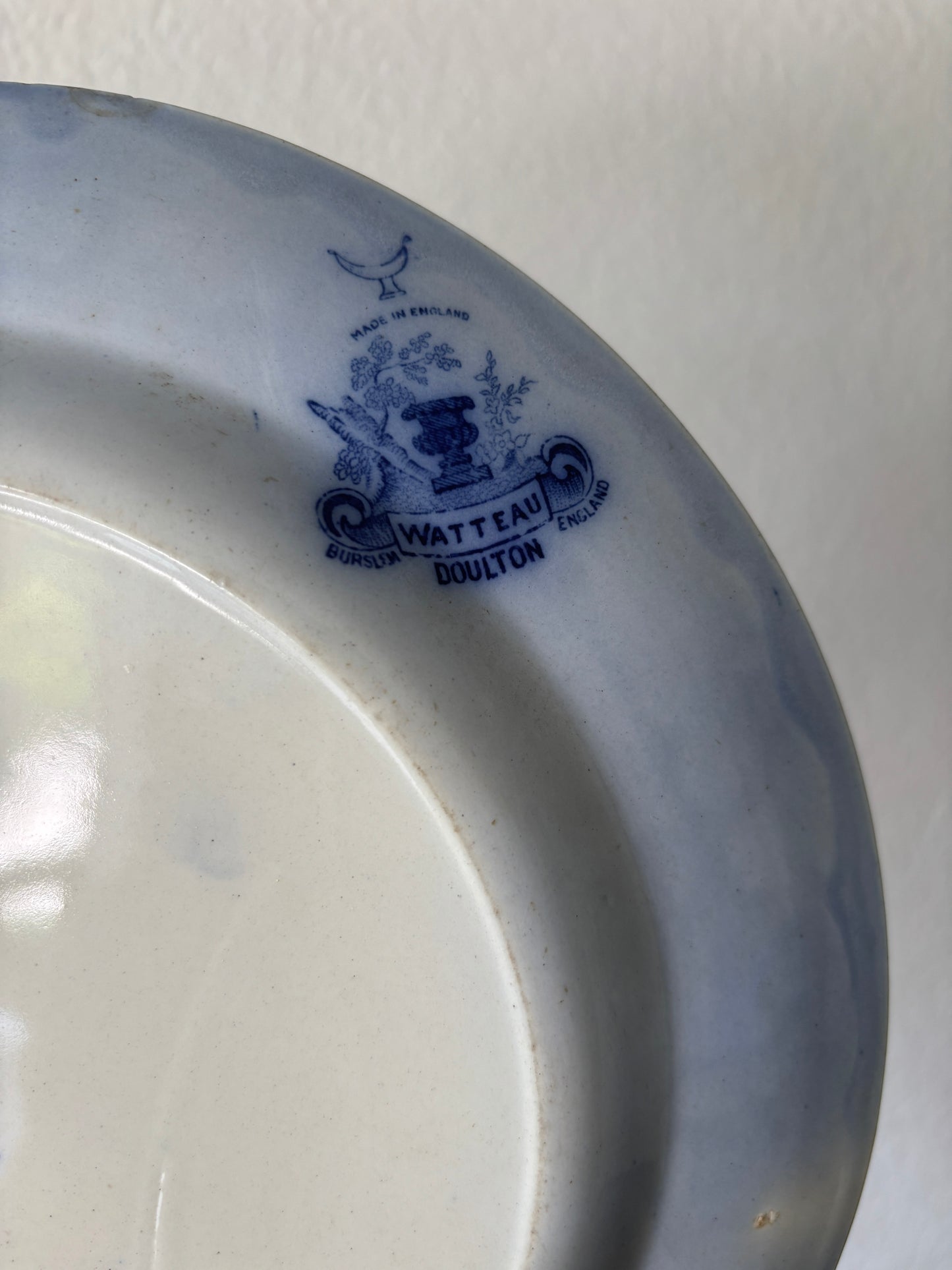 Antique flow blue ironstone plate