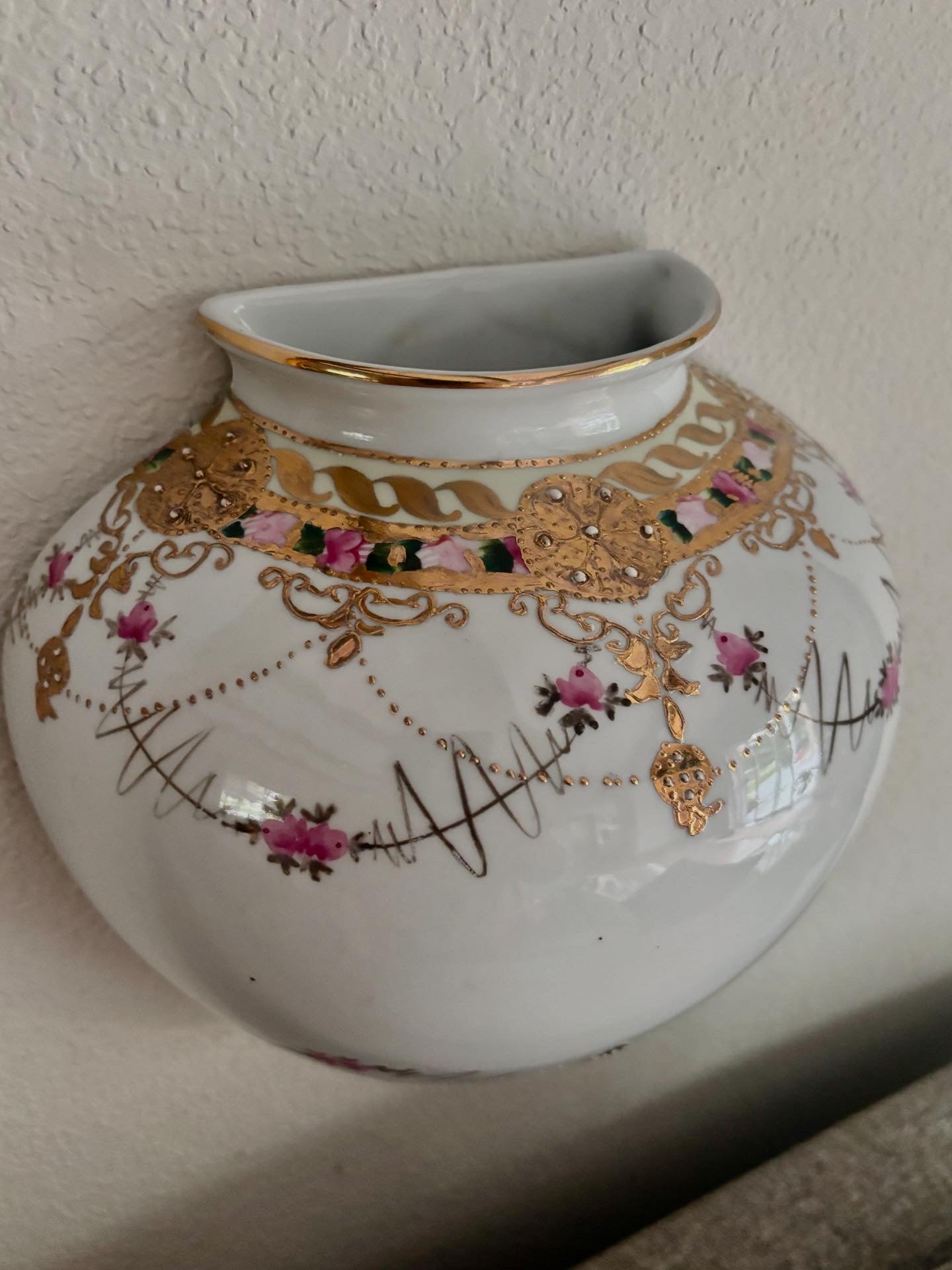 Porcelain Nippon wall pocket