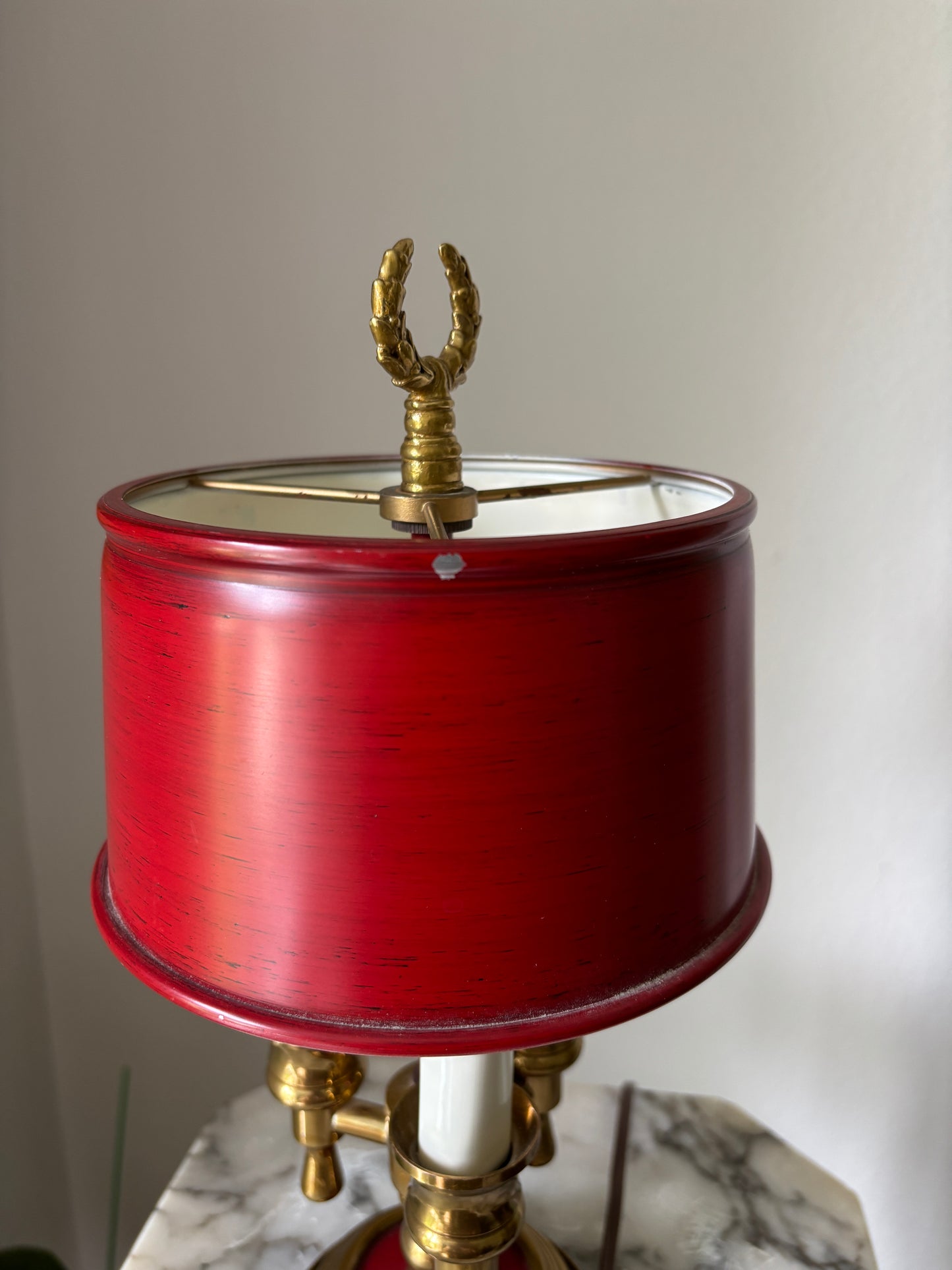 Vintage brass bouillotte lamp