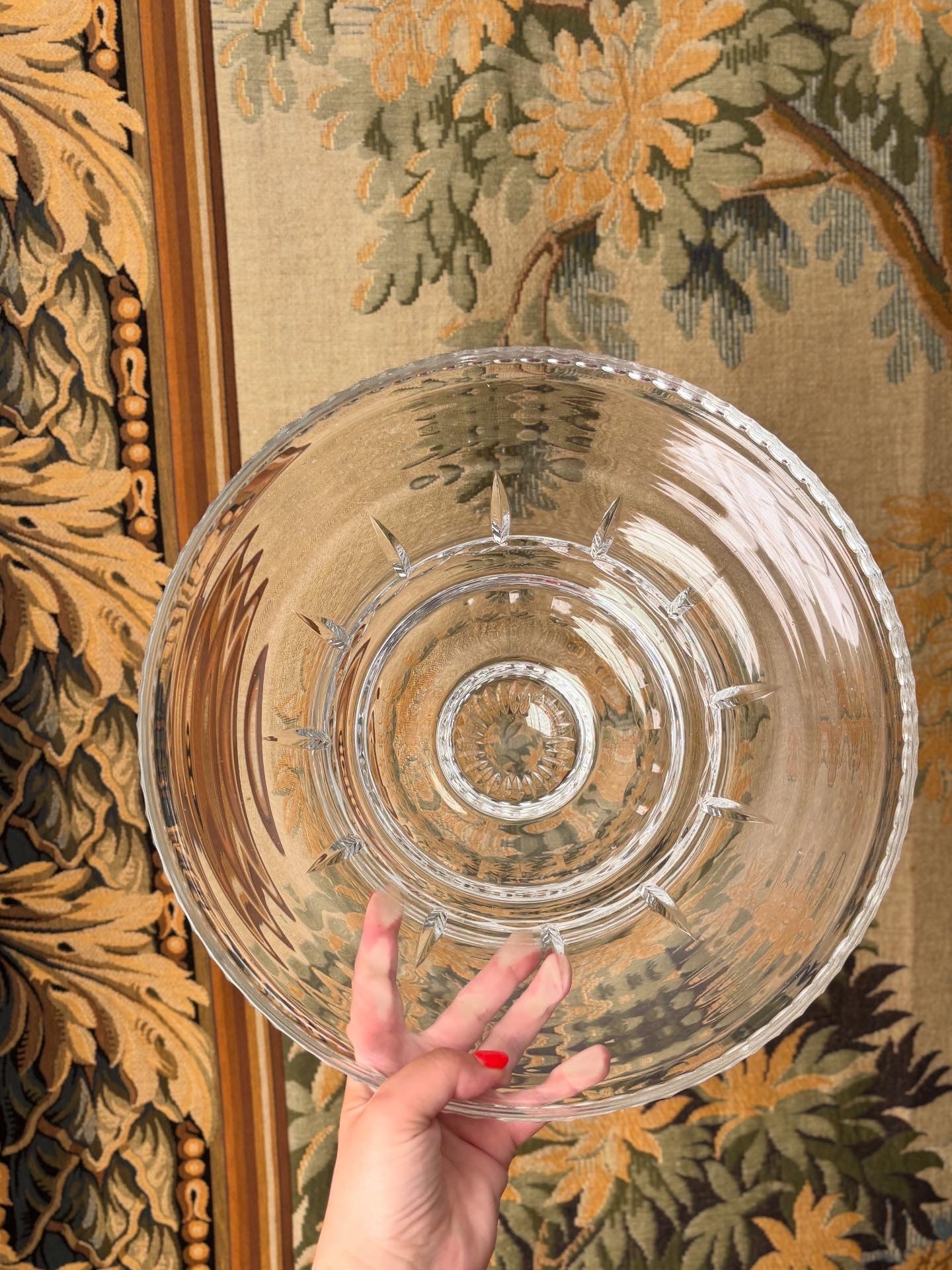 Brass and crystal compote