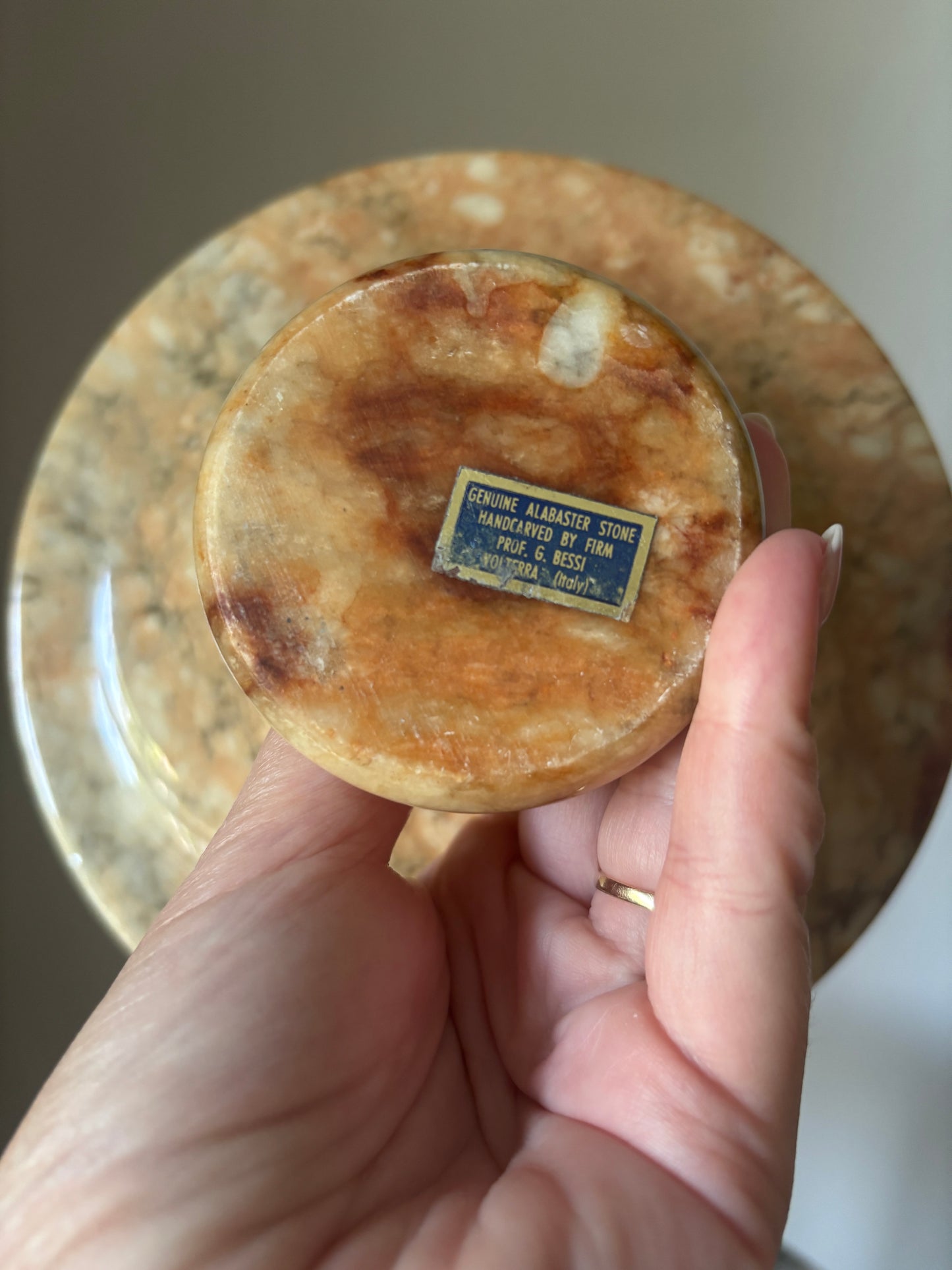 Vintage alabaster compote