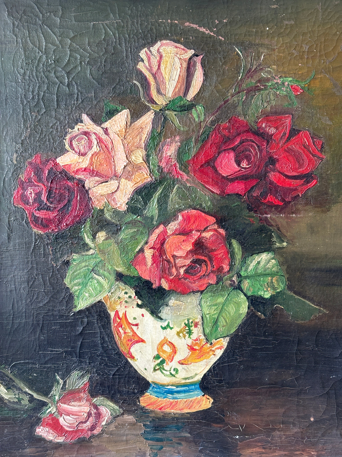 Antique oil painting on canvas