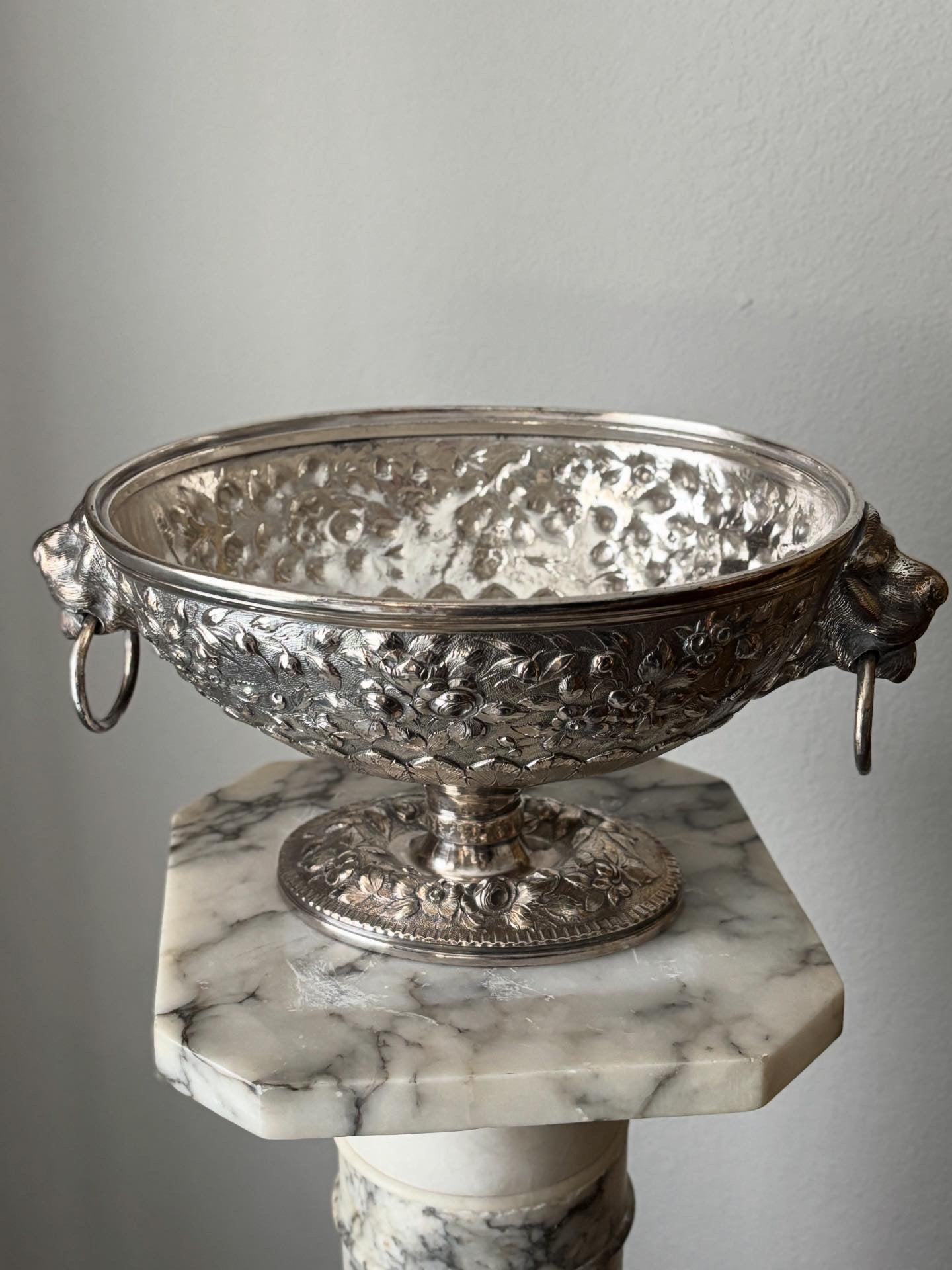 Antique silver plate footed tureen