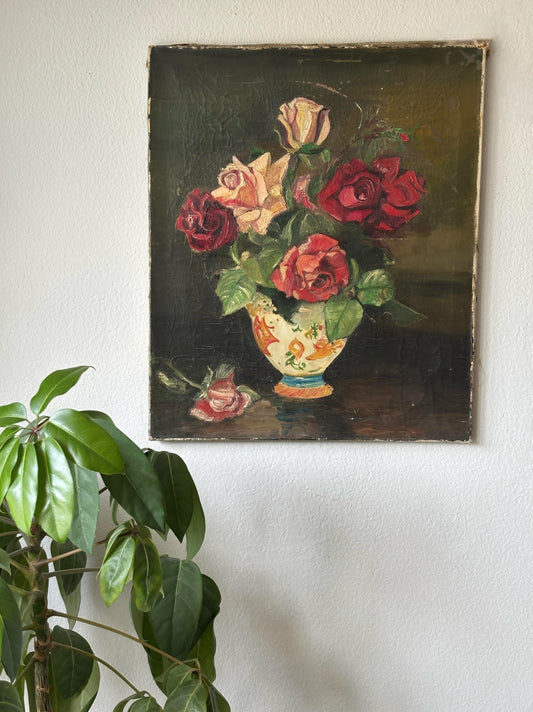 Antique oil painting on canvas