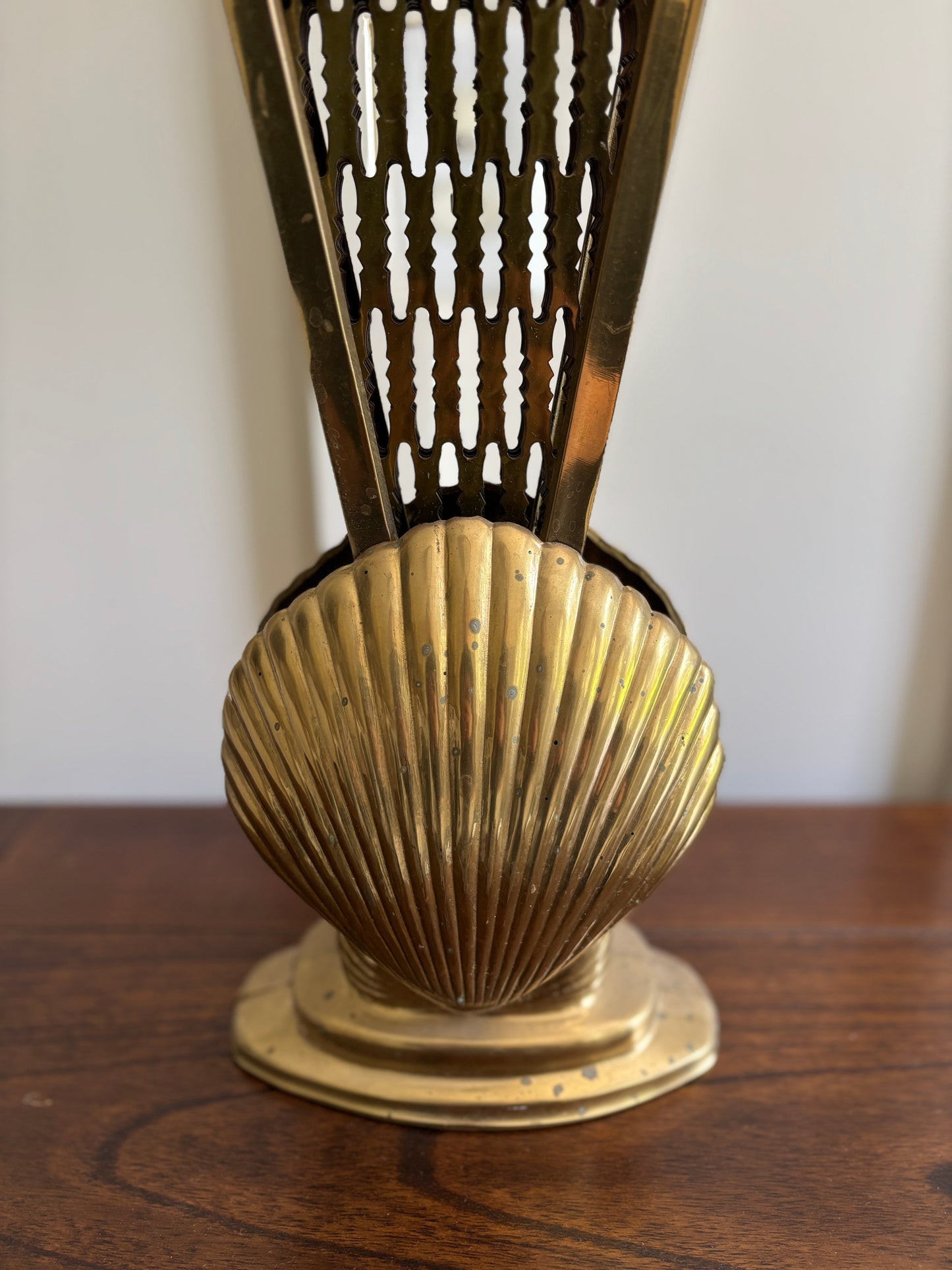 Vintage brass fireplace screen