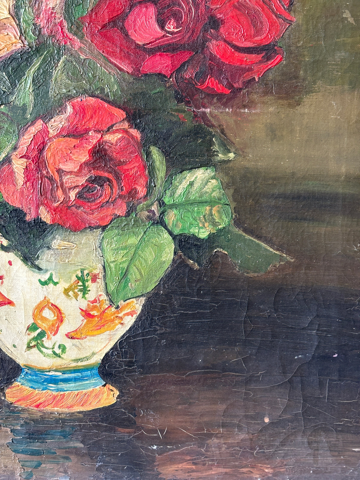 Antique oil painting on canvas