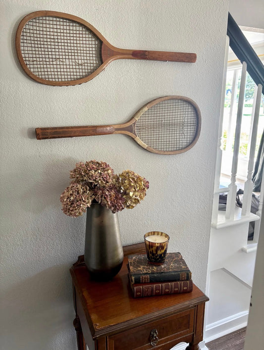 Pair of antique tennis rackets