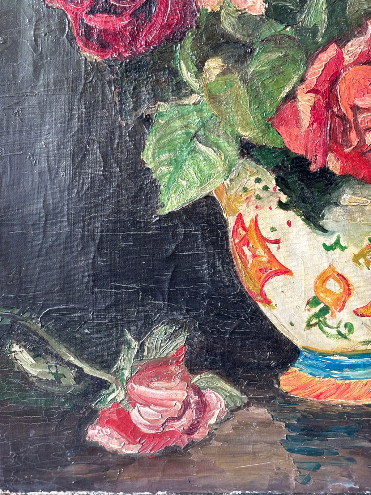 Antique oil painting on canvas