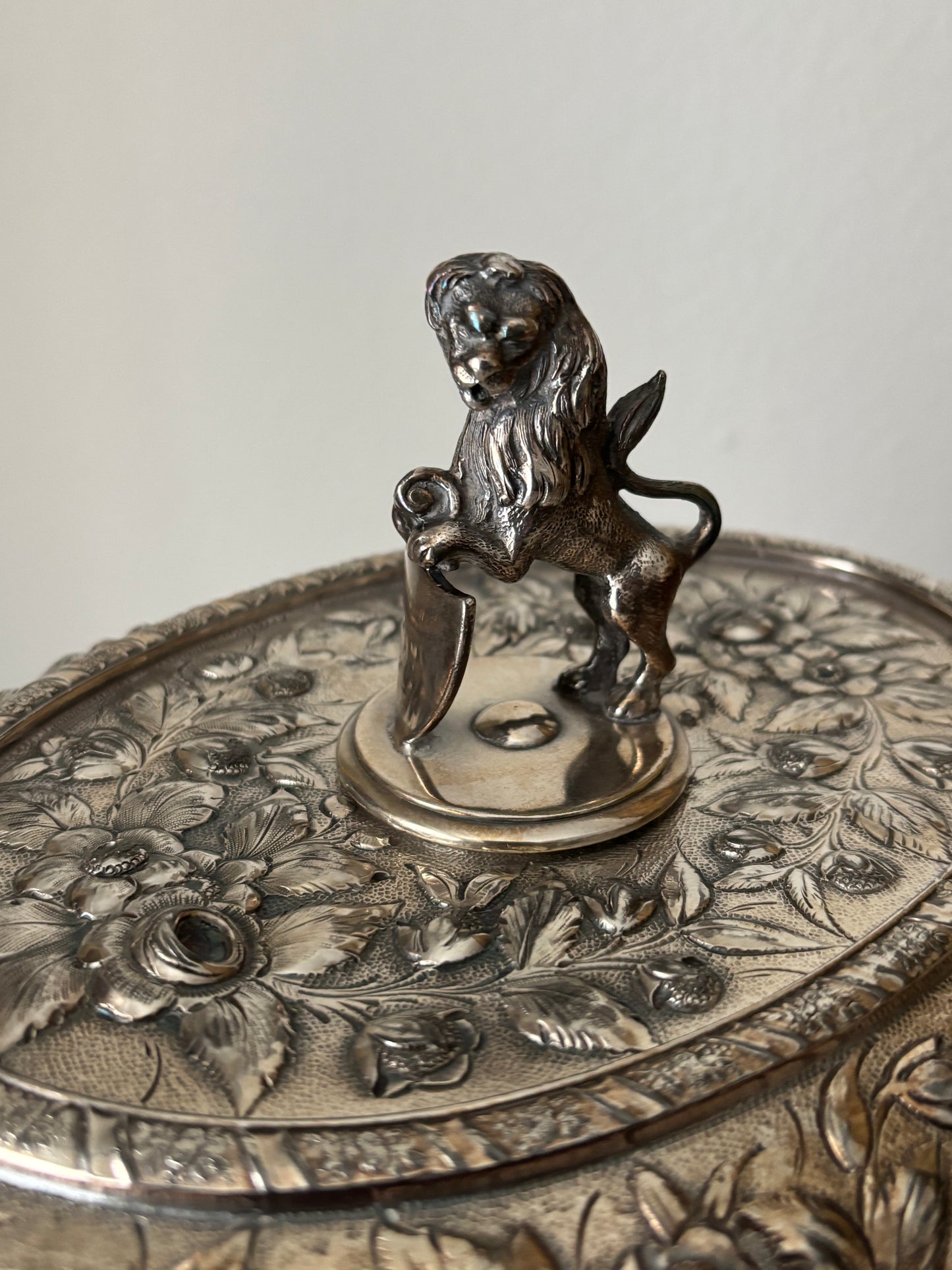 Antique silver plate footed tureen