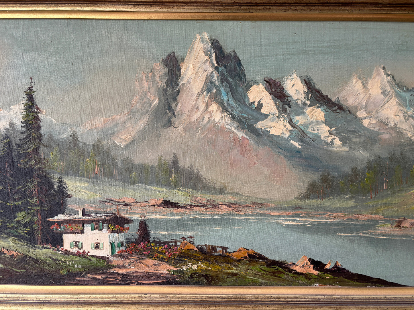 Vintage oil on canvas board