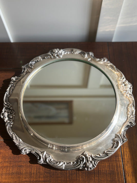 Vintage silver Reed and Barton mirrored vanity tray