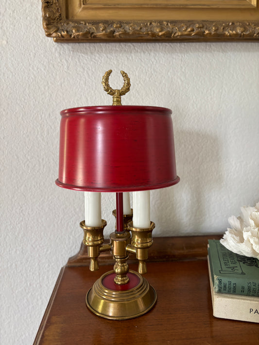 Vintage brass bouillotte lamp