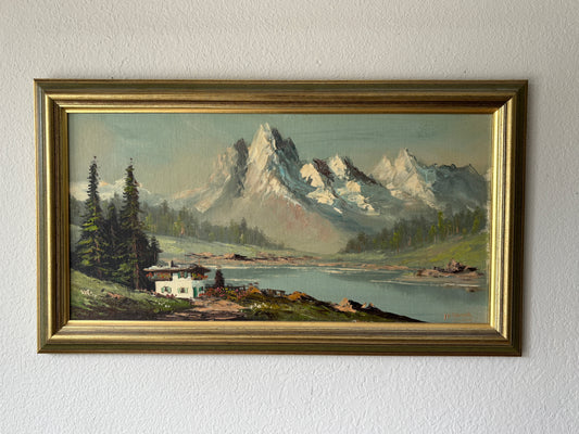 Vintage oil on canvas board