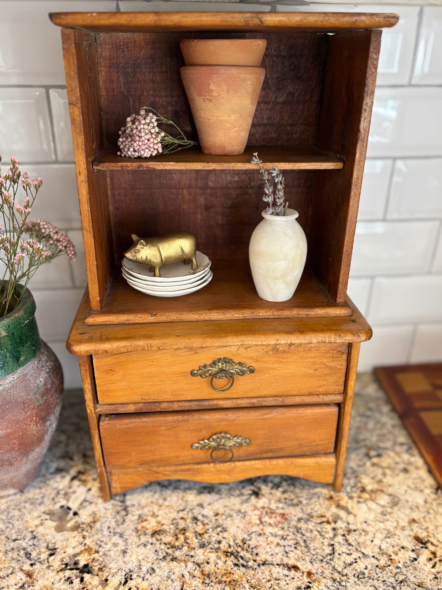 Antique salesman sample hutch