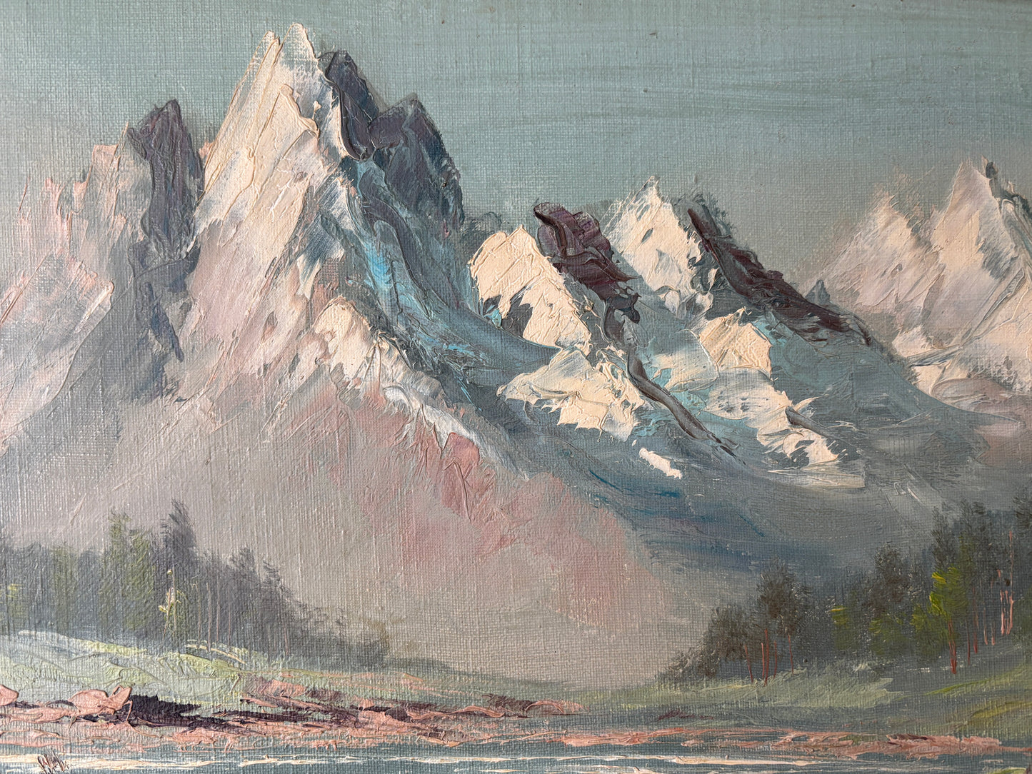 Vintage oil on canvas board