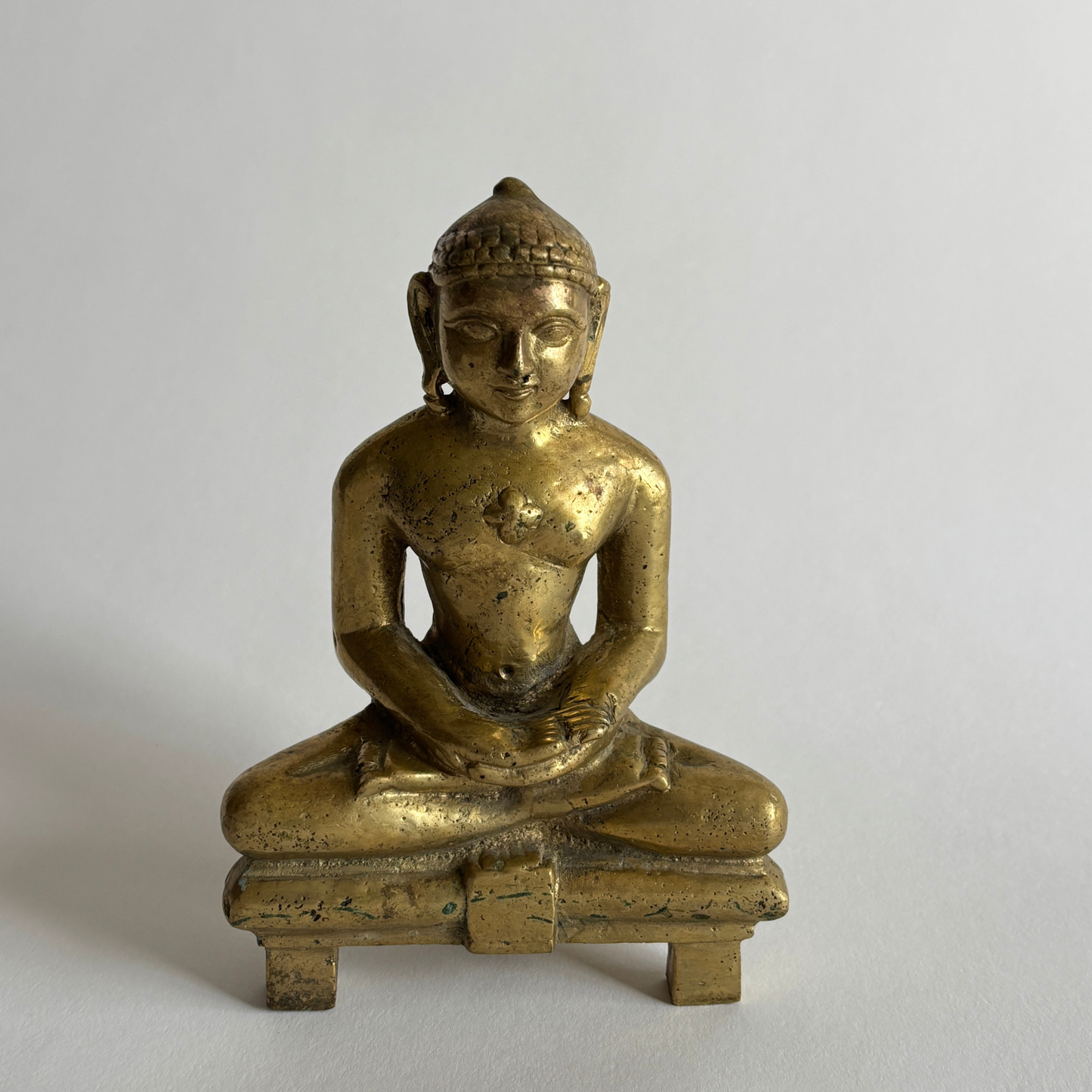 Solid brass seated Buddha