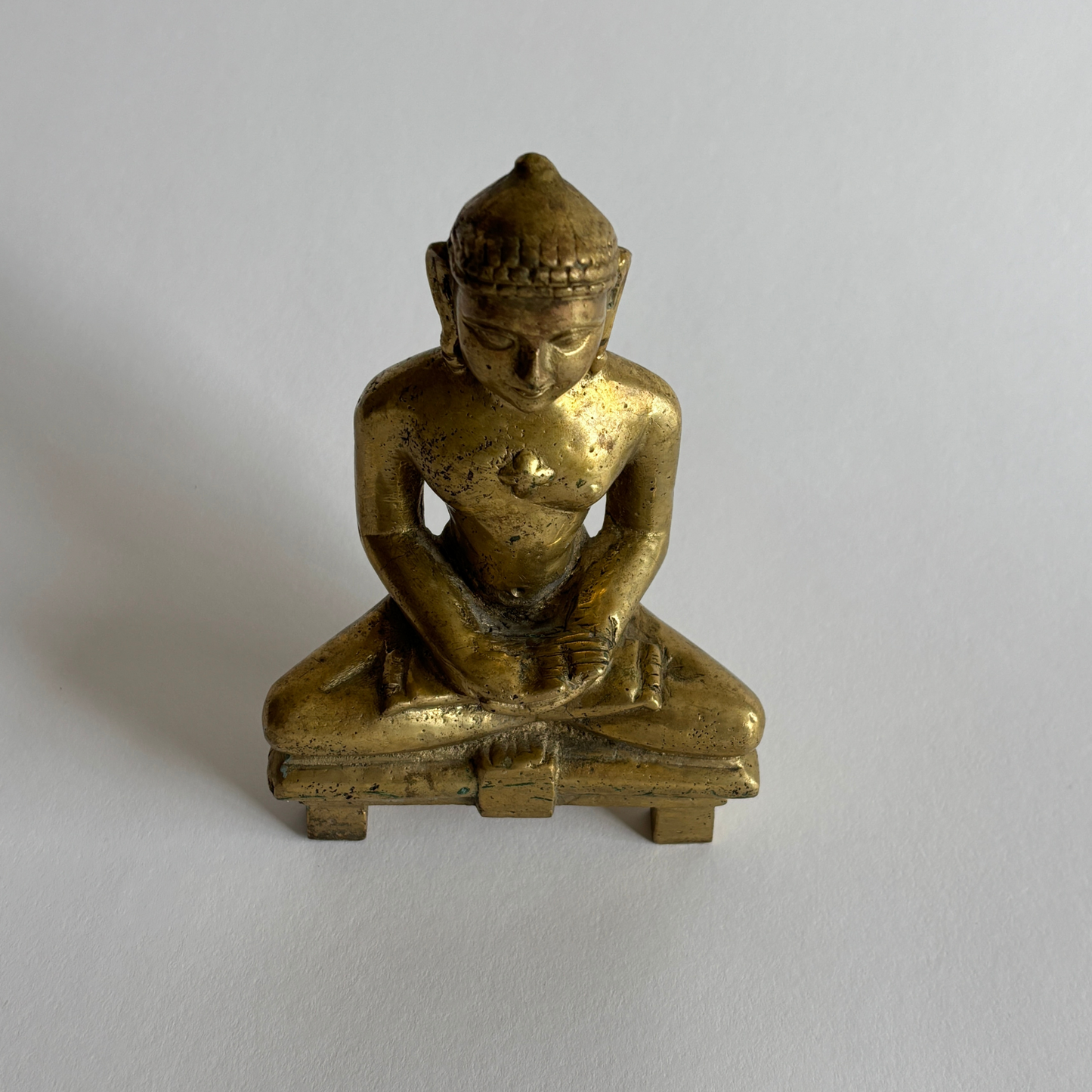 Solid brass seated Buddha