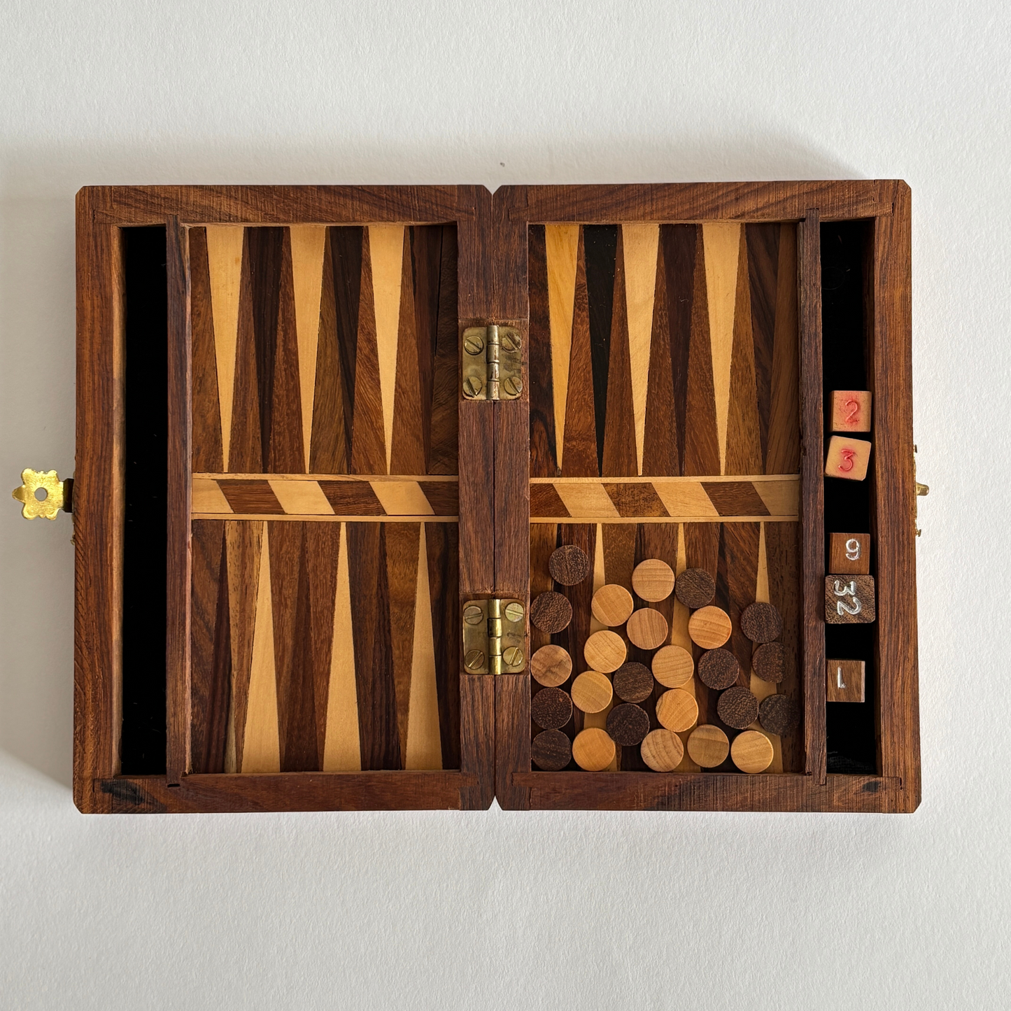 Vintage mini backgammon set