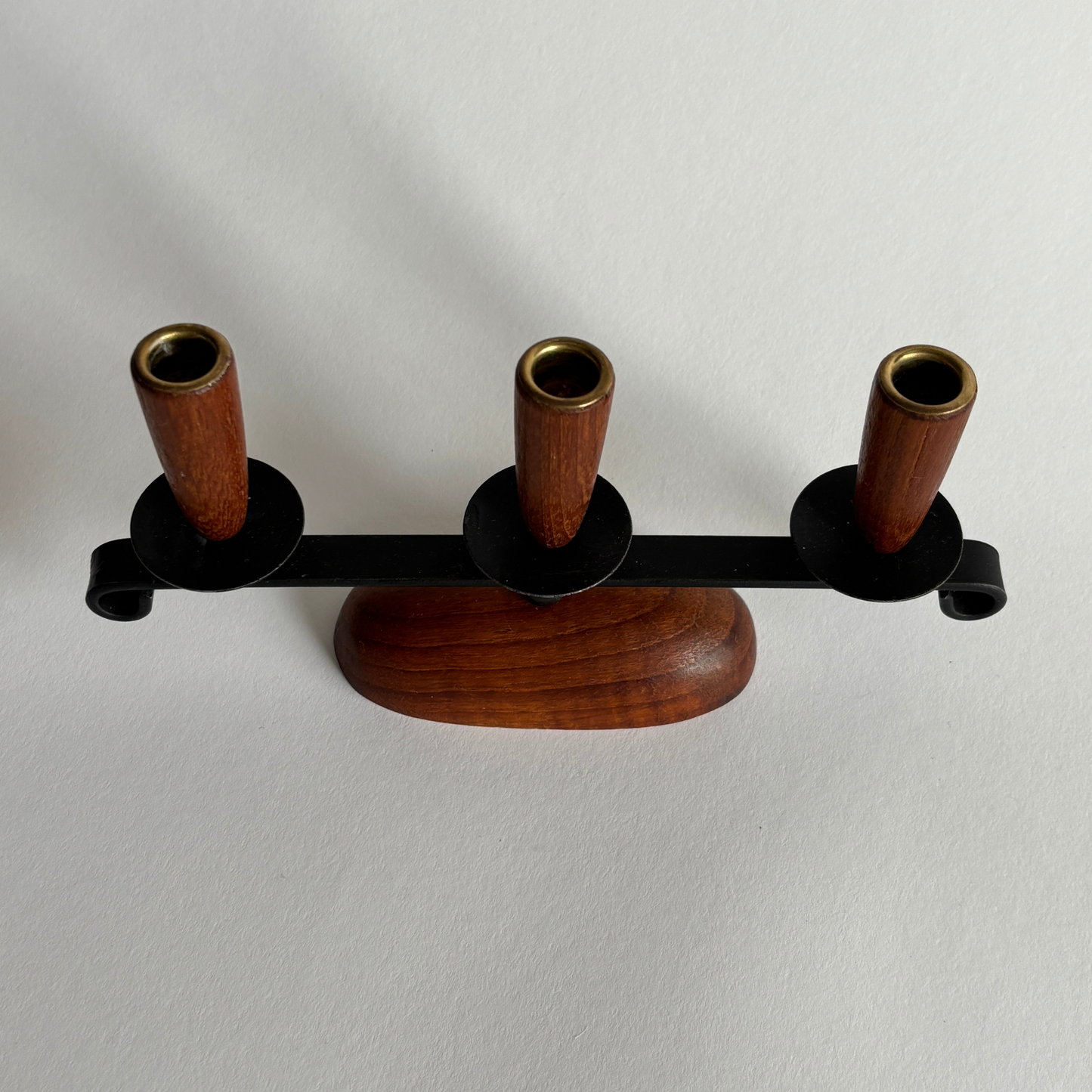 Vintage Danish teakwood candelabra