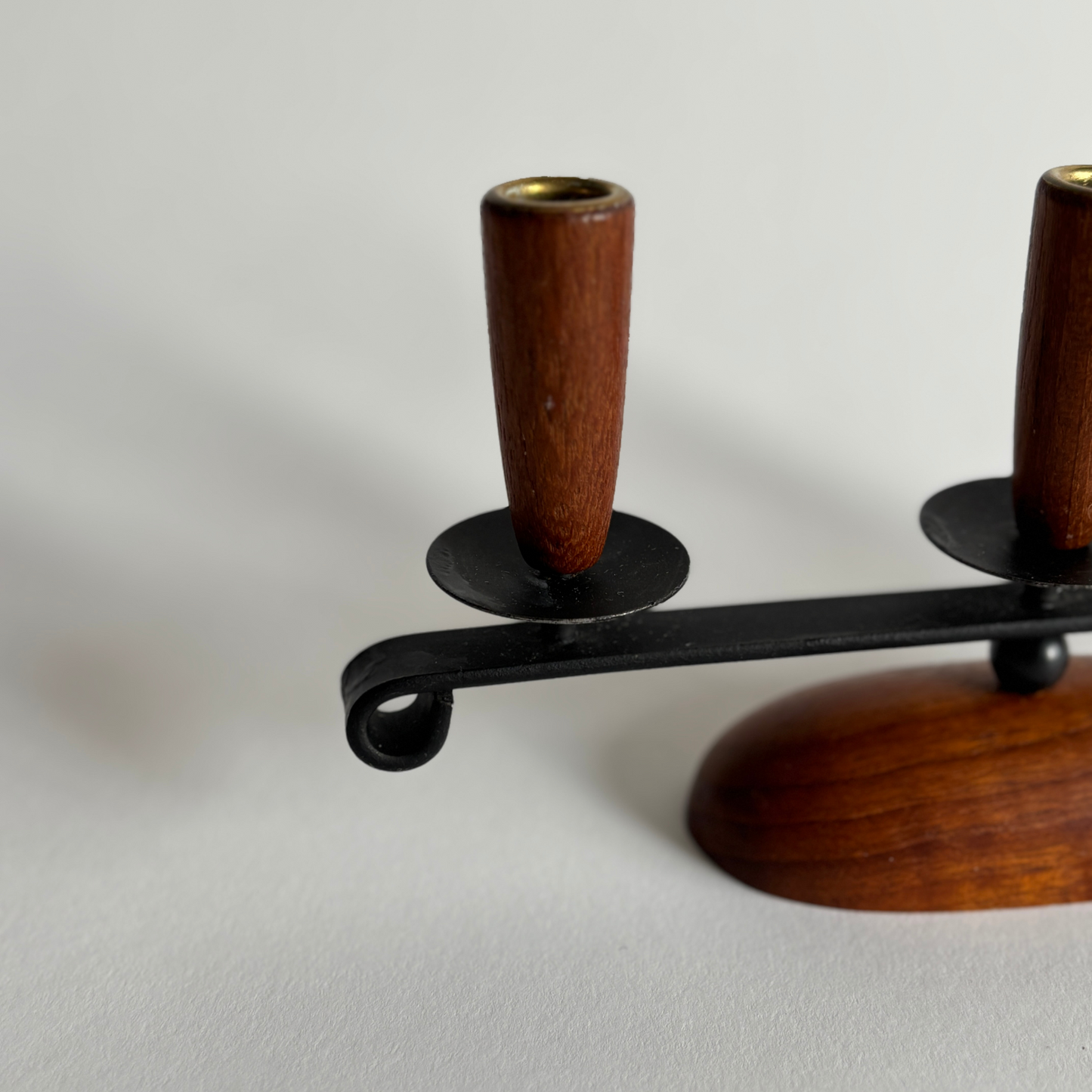 Vintage Danish teakwood candelabra