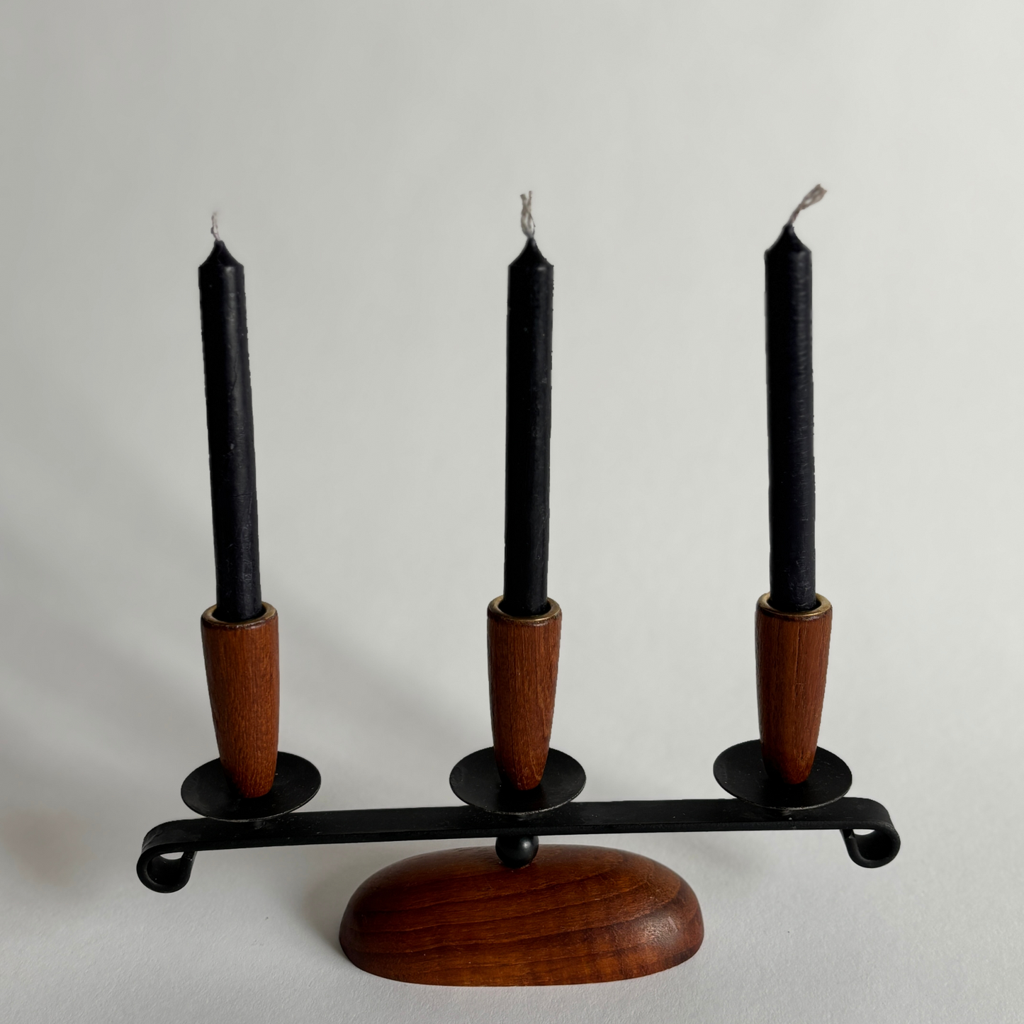 Vintage Danish teakwood candelabra