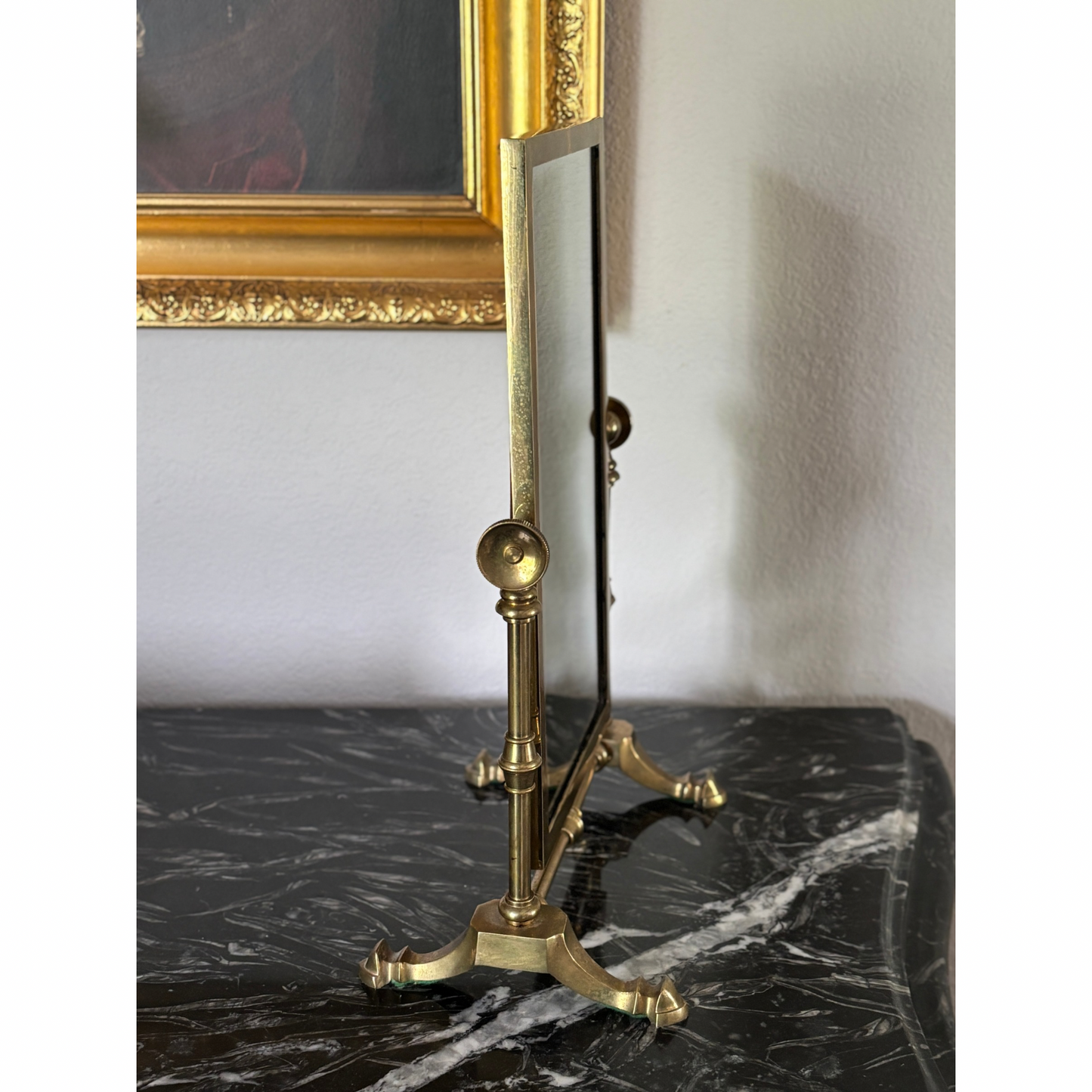 Vintage brass vanity mirror