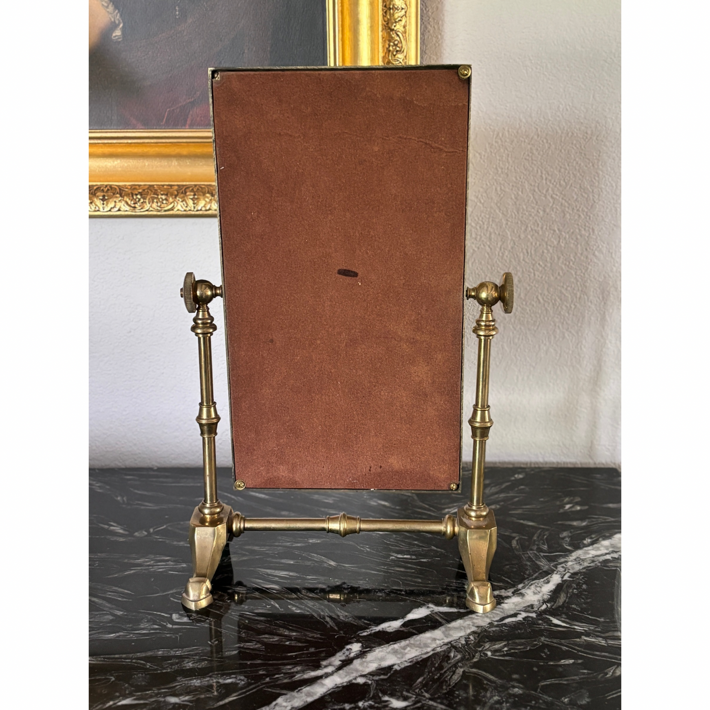 Vintage brass vanity mirror