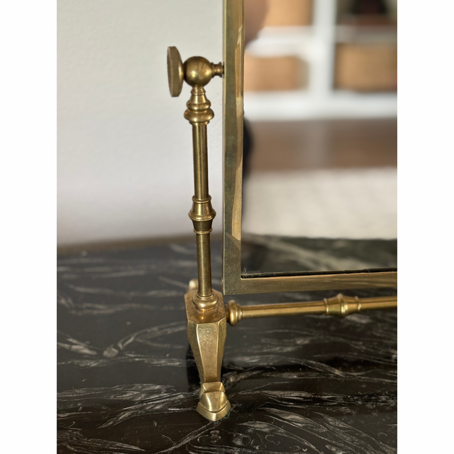 Vintage brass vanity mirror
