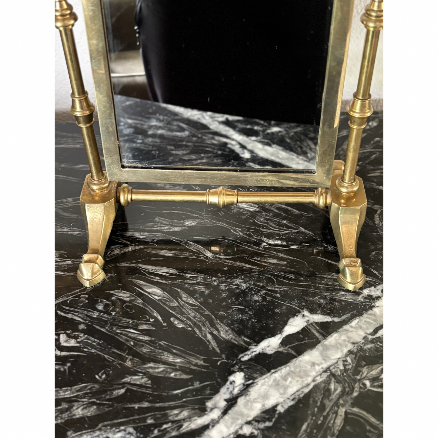 Vintage brass vanity mirror