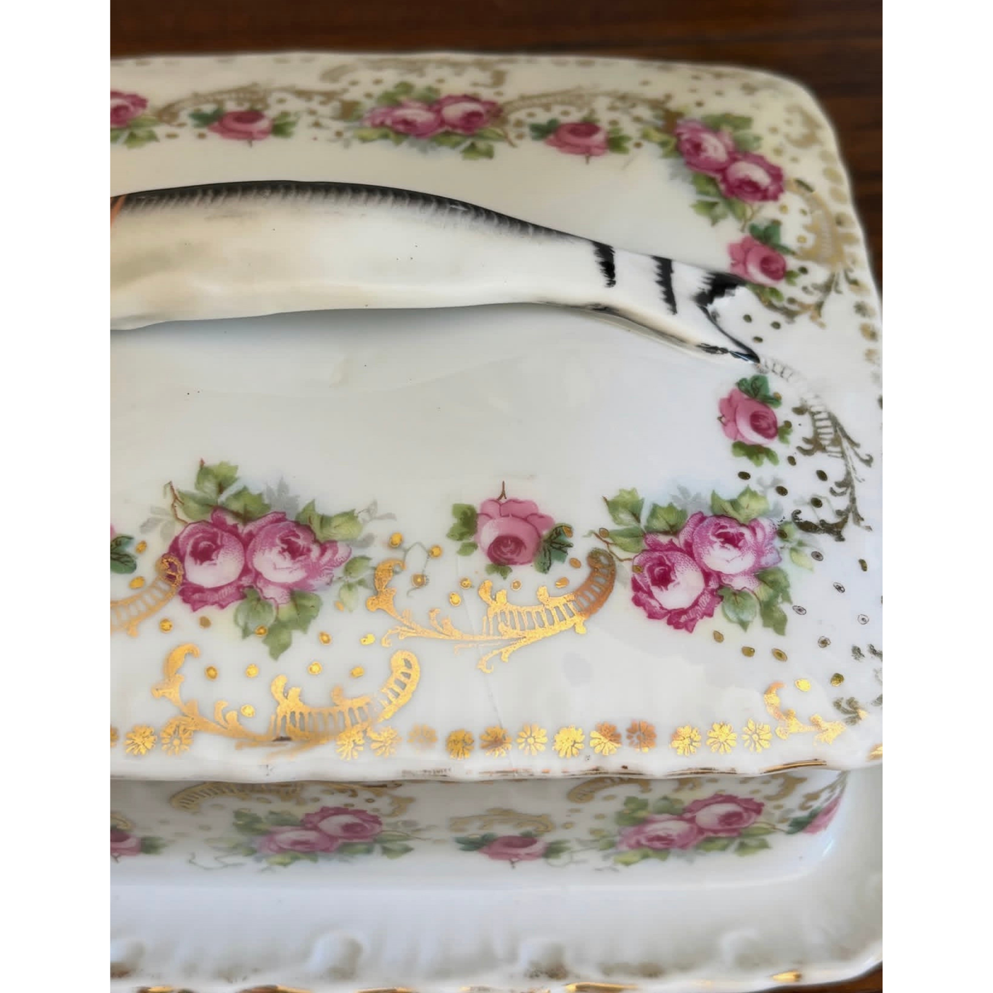 Antique porcelain sardine box