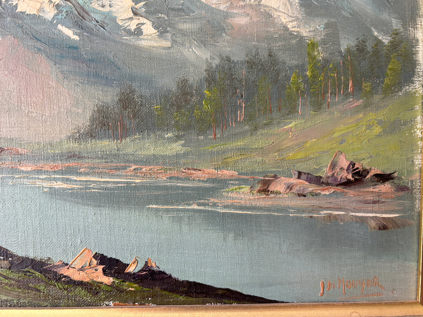 Vintage oil on canvas board